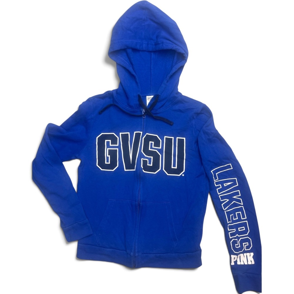 Victoria's Secret PINK GVSU Lakers Full Zip Hoodie Blue XS Grand Valley State